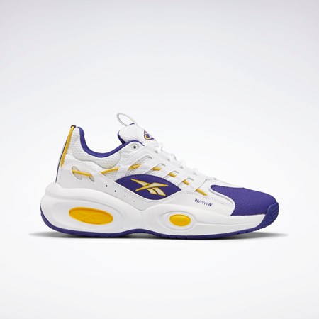 Reebok Reebok Solution Mid Basketball Shoes Białe Fioletowe Żółte | TYMN-84309