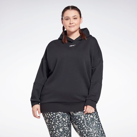 Reebok Studio Recycled Oversize Hoodie (Plus Size) Czarne | BSFL-91037