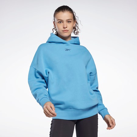 Reebok Studio Recycled Oversize Hoodie Niebieskie | BKZE-47601