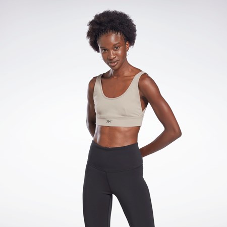 Reebok Studio Reebok Stripped Minimalist Bra Szare | IHXA-31562