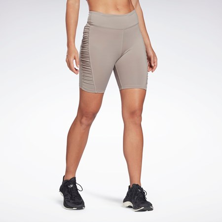 Reebok Studio Ruched High Rise Legging Shorts Szare | AXRK-76405