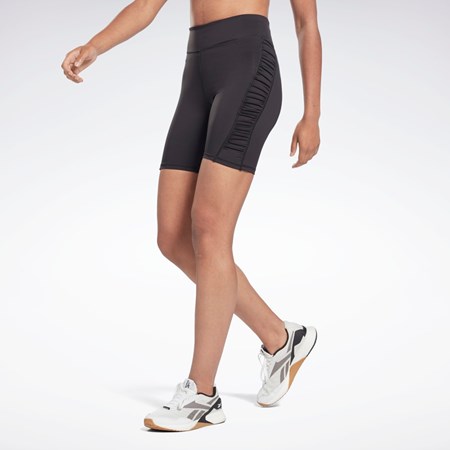 Reebok Studio Ruched High Rise Legging Shorts Czarne | WUAT-41078