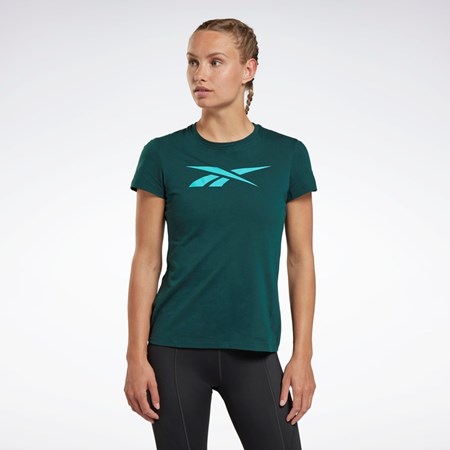 Reebok Treningowe Essentials Vector Grafiką Tee Zielone | WMYQ-57948