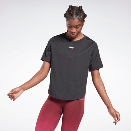 Reebok United By Fitness Perforated T-Shirt Czarne | RLGK-95468