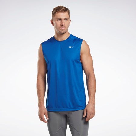 Reebok Workout Ready Bez Rękawów Tech T-Shirt Niebieskie | KTBI-83294