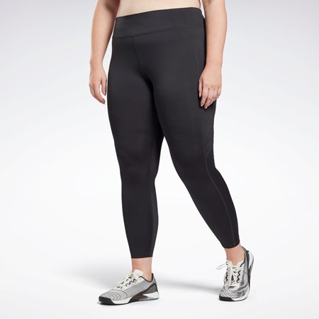 Reebok Workout Ready Mesh Leggings (Plus Size) Czarne | RZIX-02513