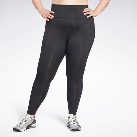 Reebok Workout Ready Pant Program High Rise Leggings (Plus Size) Czarne | PAFL-83267