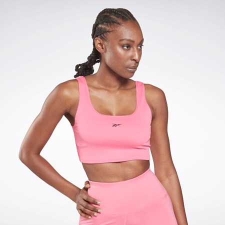 Reebok Workout Ready Rib Bralette Różowe | YWOM-29078