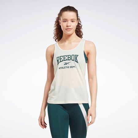 Reebok Workout Ready Supremium Grafiką Tank Top Białe | OQAS-19268