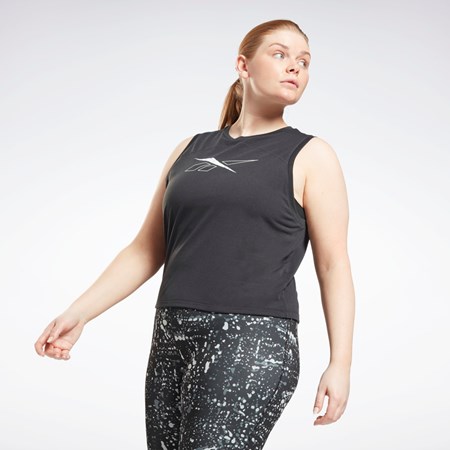 Reebok Workout Ready Supremium Tank Top (Plus Size) Czarne | VNIA-81253