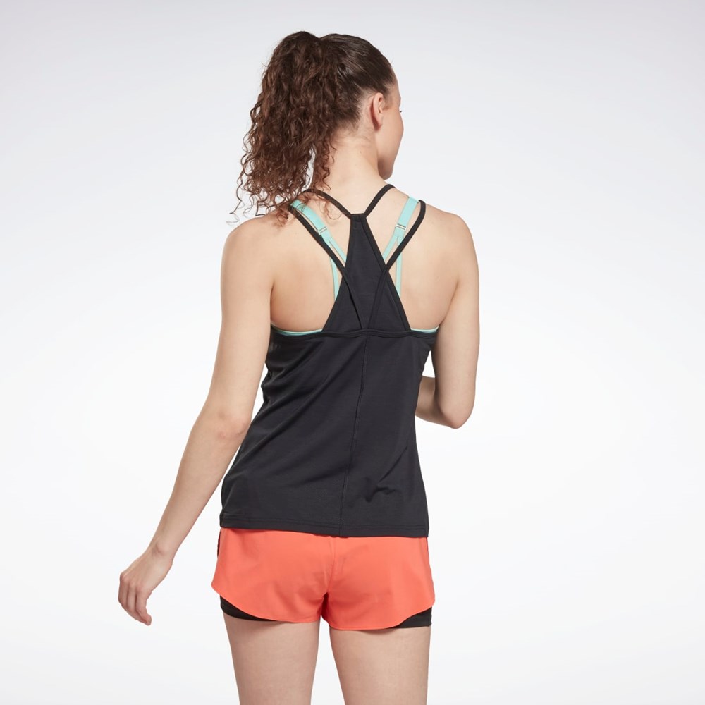 Reebok ACTIVCHILL Sportowe Tank Top Czarne | QCEV-87259