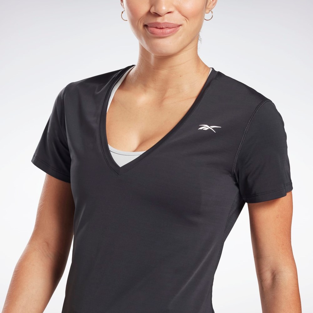 Reebok Activchill Sportowe T-Shirt Czarne | ZXDV-41975