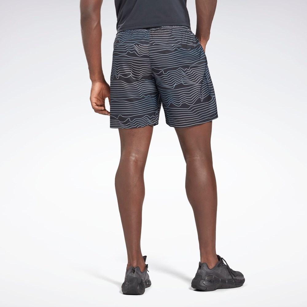 Reebok Allover Print Speed 2.0 Shorts Czarne | UGBT-95237