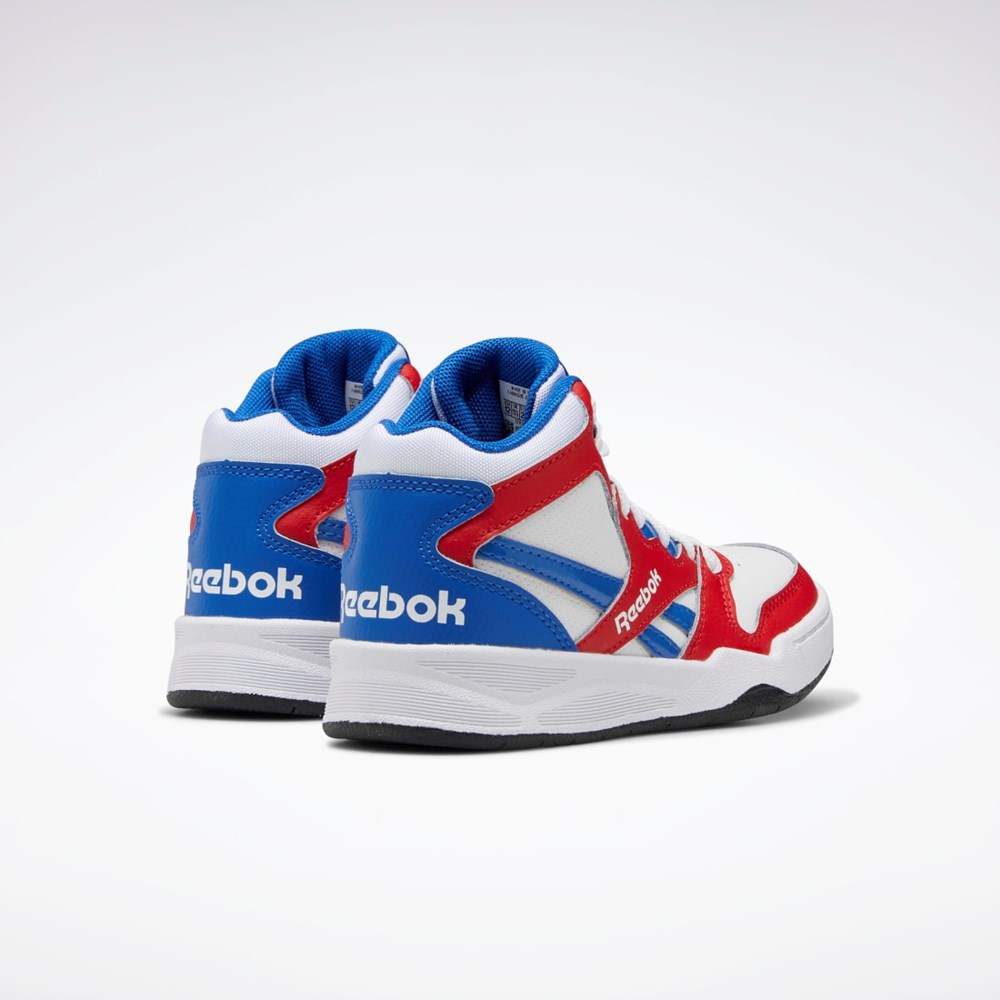 Reebok BB 4500 Court Shoes - Preschool Białe Czerwone Niebieskie | QJMX-79564