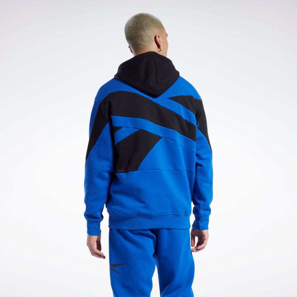 Reebok Basketball Back Vector Fleece Hoodie Niebieskie | KYVN-57869