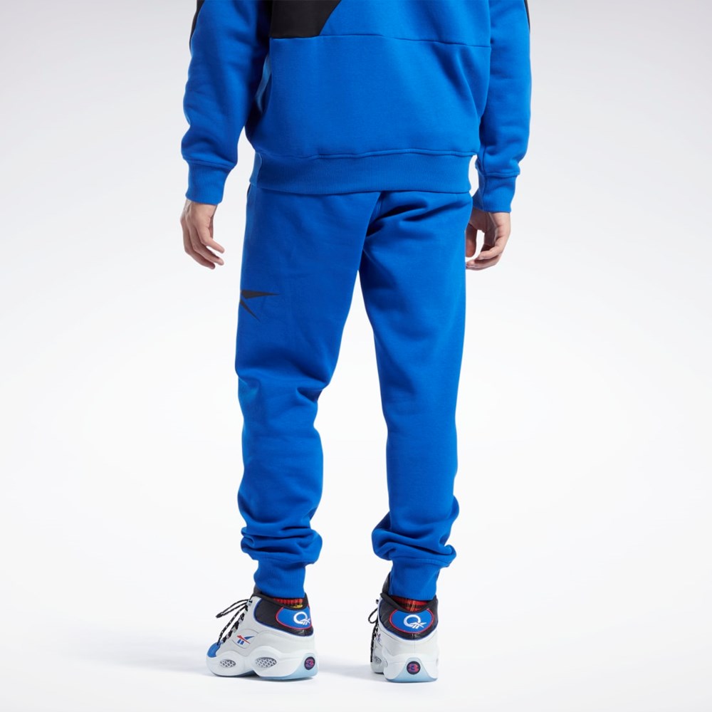 Reebok Basketball Vector Fleece Joggers Niebieskie | BWDM-62083