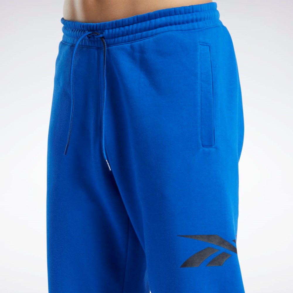 Reebok Basketball Vector Fleece Joggers Niebieskie | BWDM-62083