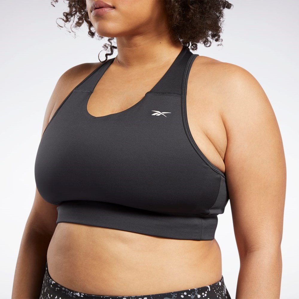 Reebok Biegania Essentials Sports Bra (Plus Size) Czarne | ADIF-26015