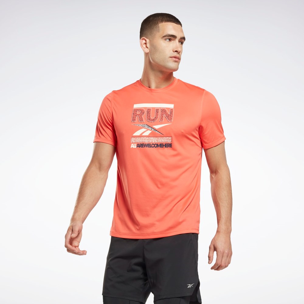 Reebok Biegania Grafiką T-Shirt Pomarańczowe | VDNS-21709