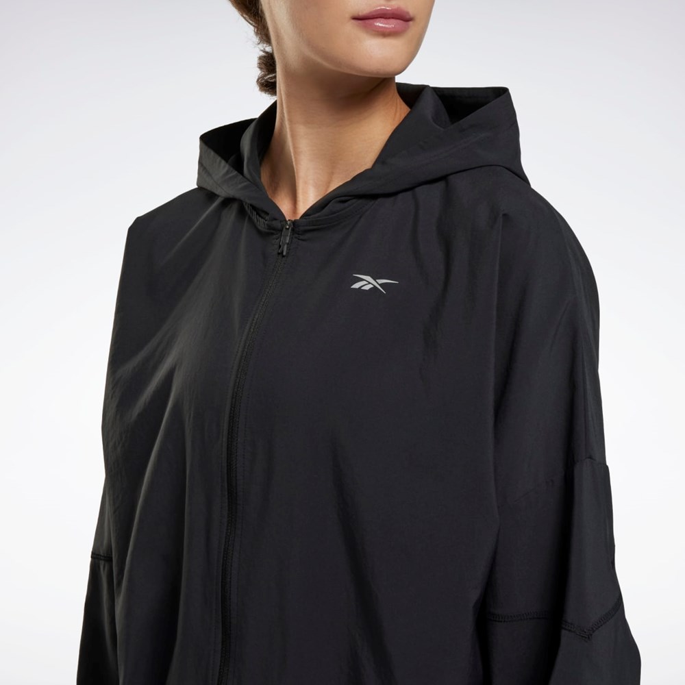 Reebok Biegania Jacket Czarne | TSYU-80496