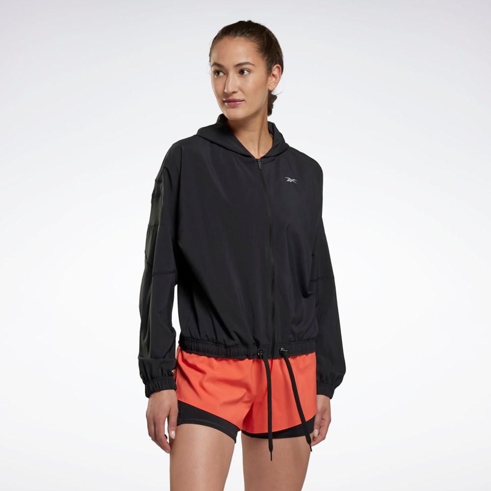 Reebok Biegania Jacket Czarne | TSYU-80496