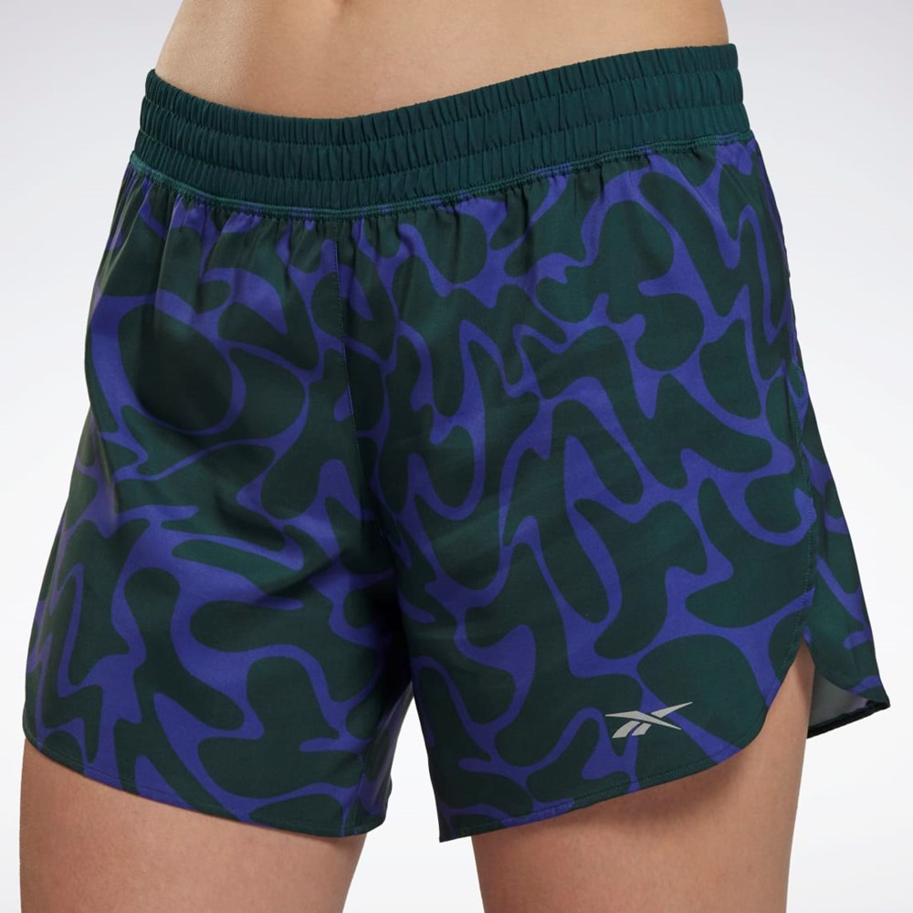 Reebok Biegania Printed Shorts Zielone | CVAH-85012