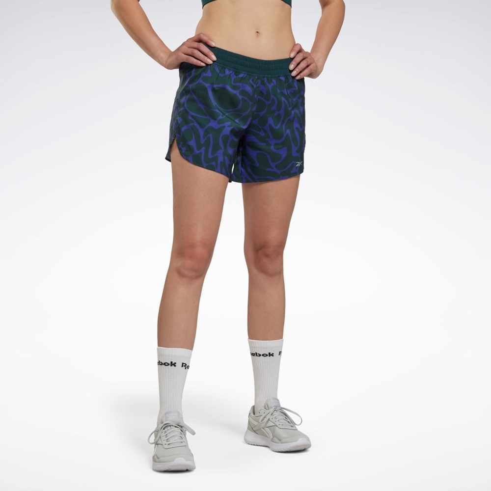 Reebok Biegania Printed Shorts Zielone | CVAH-85012