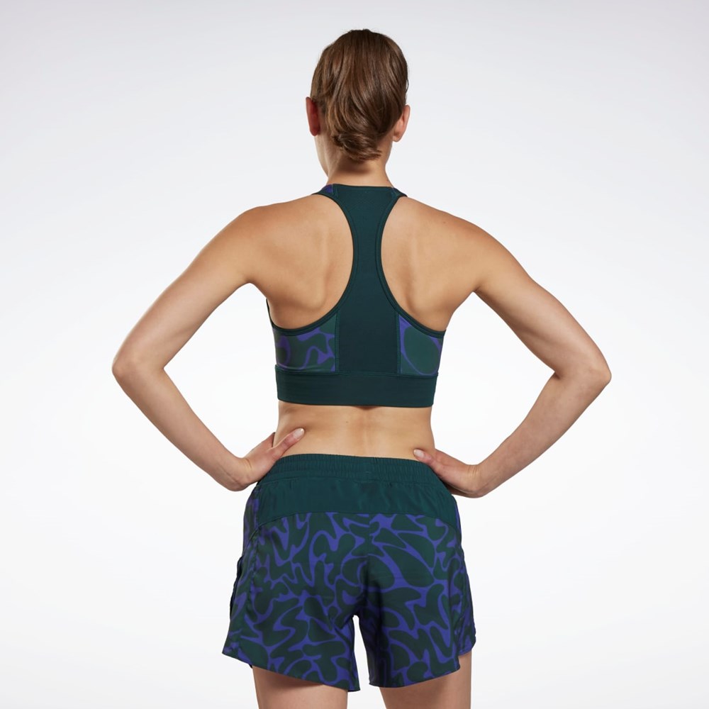 Reebok Biegania Printed Sports Bra Zielone | EGYT-78902