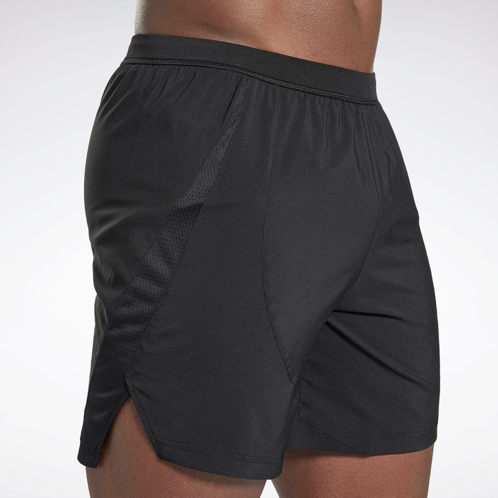 Reebok Biegania Shorts Czarne | YATQ-16584