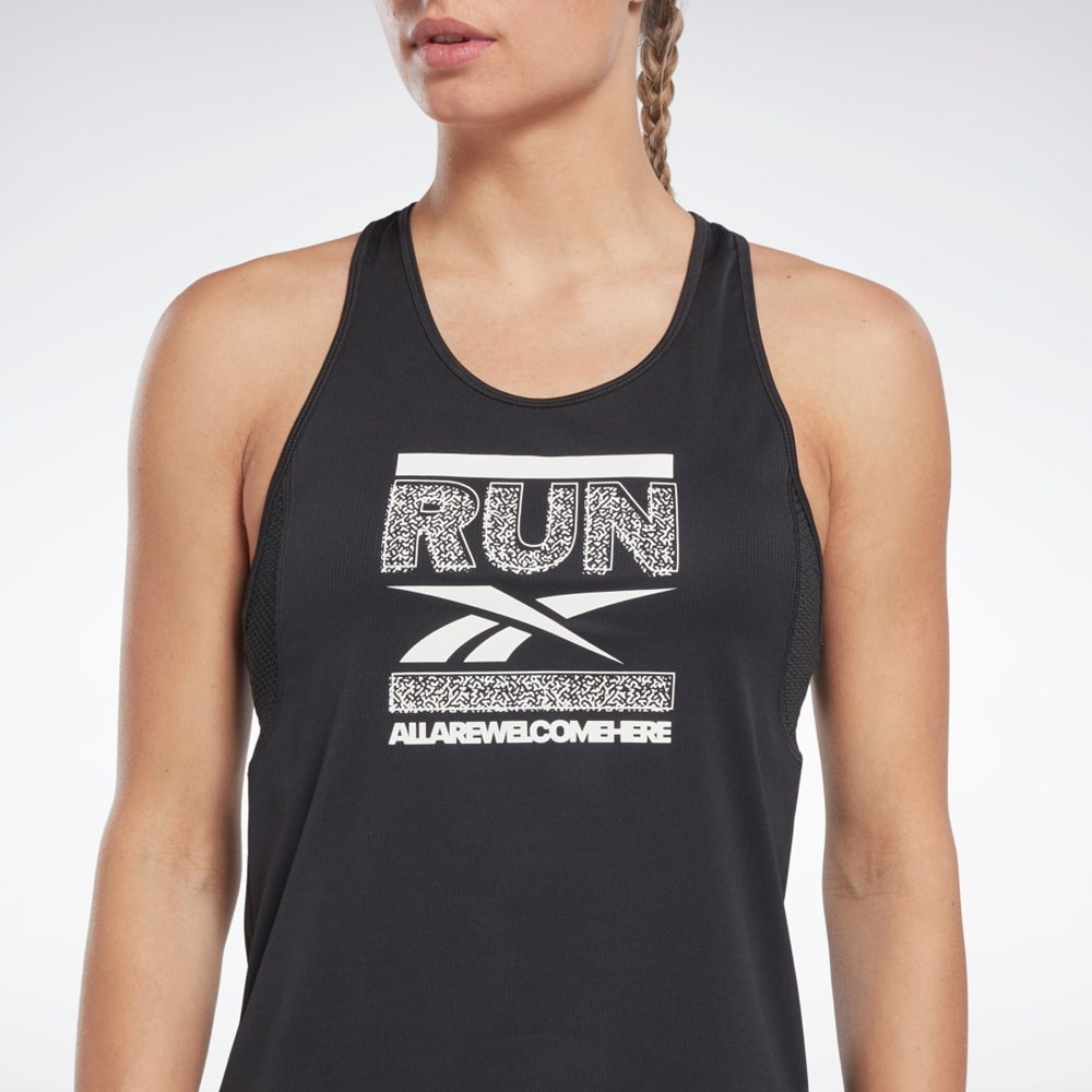 Reebok Biegania Speedwick Grafiką Tank Top Czarne | UCPF-24631