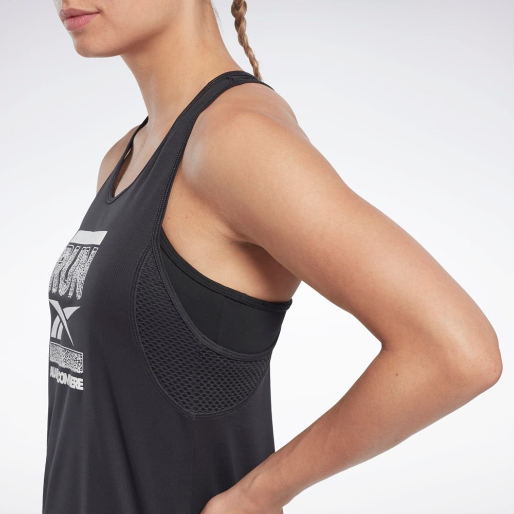 Reebok Biegania Speedwick Grafiką Tank Top Czarne | UCPF-24631