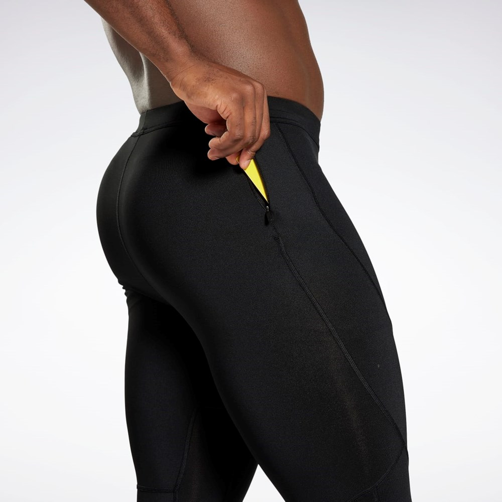 Reebok Biegania Speedwick Tights Czarne | JLMF-78213