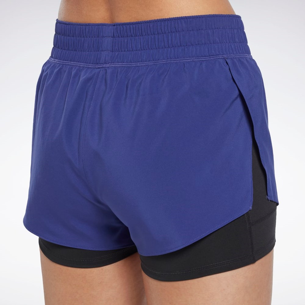 Reebok Biegania Two-in-One Shorts Fioletowe | JQTE-59234