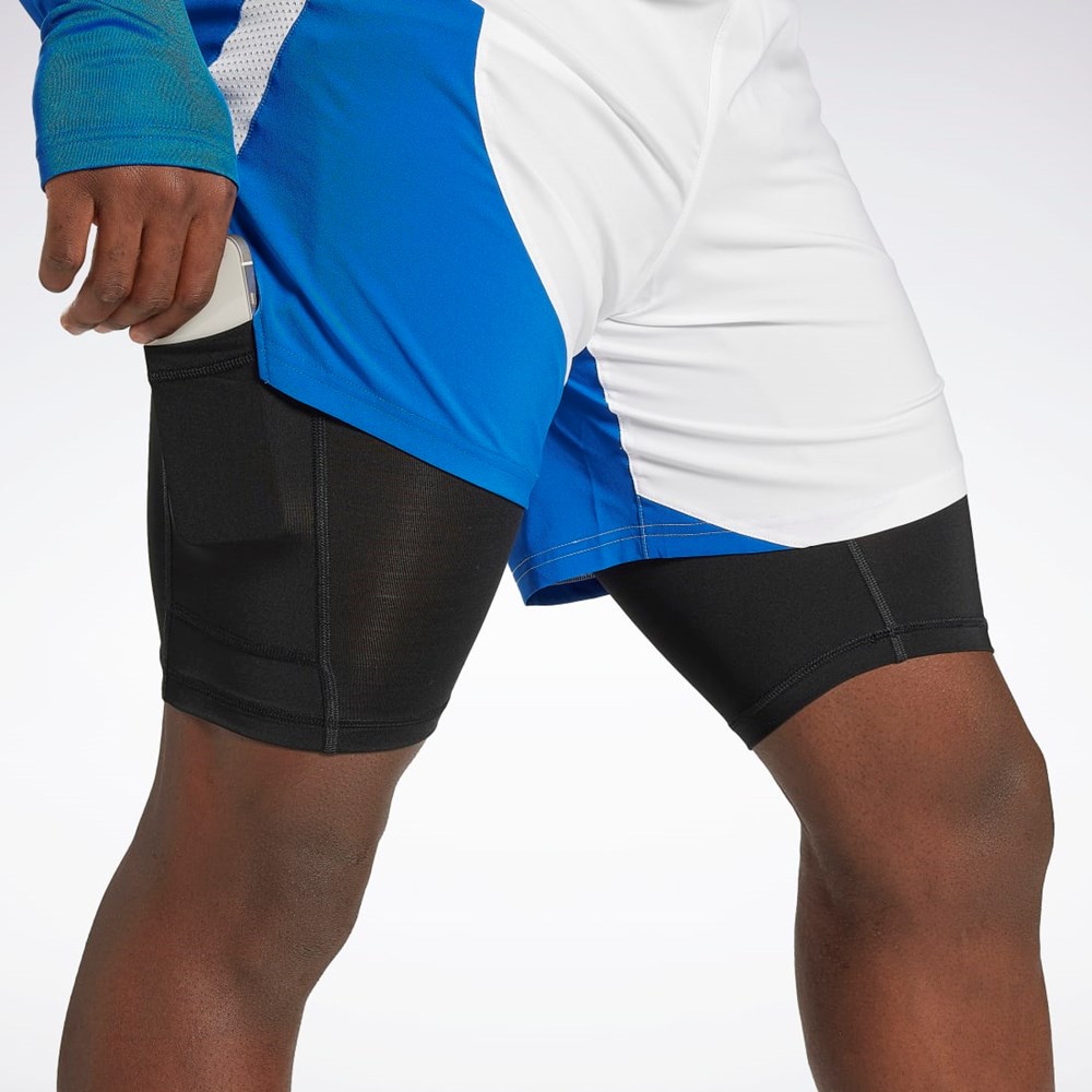 Reebok Biegania Two-in-One Shorts Niebieskie | APRU-32476