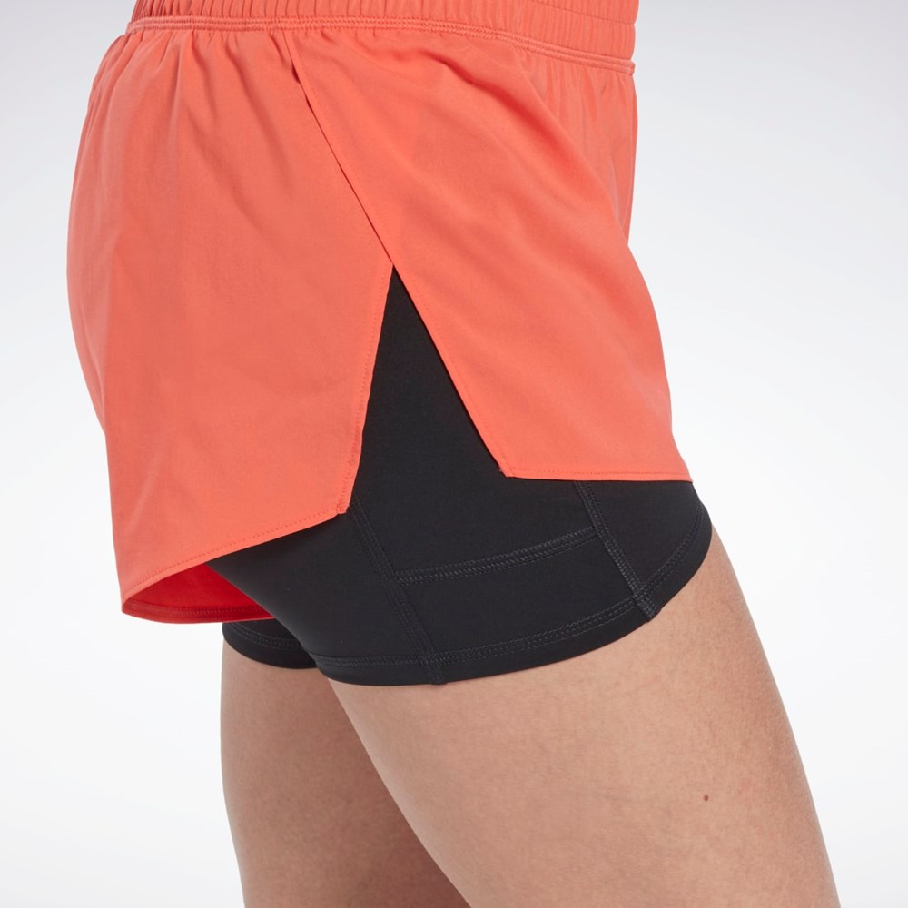 Reebok Biegania Two-in-One Shorts Pomarańczowe | GMPK-89705