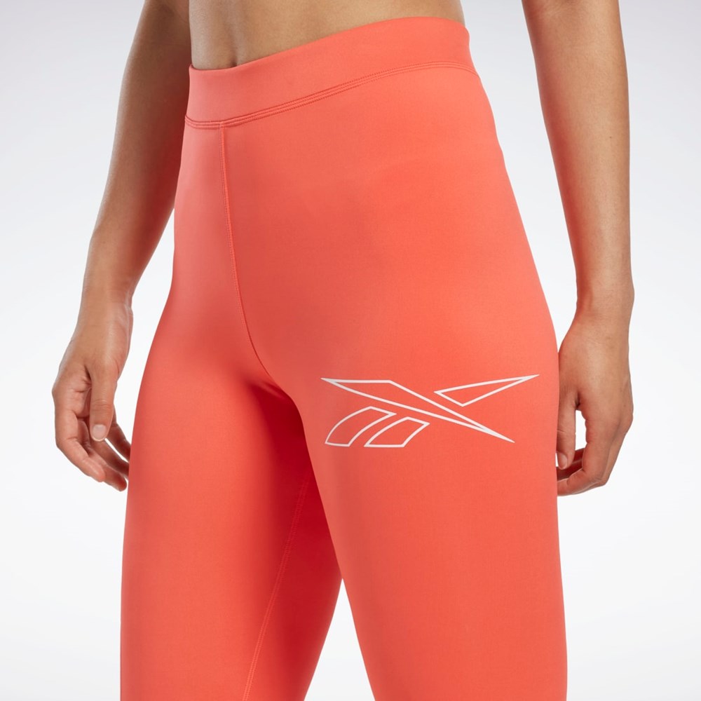 Reebok Biegania Vector Leggings Pomarańczowe | IGZC-49538