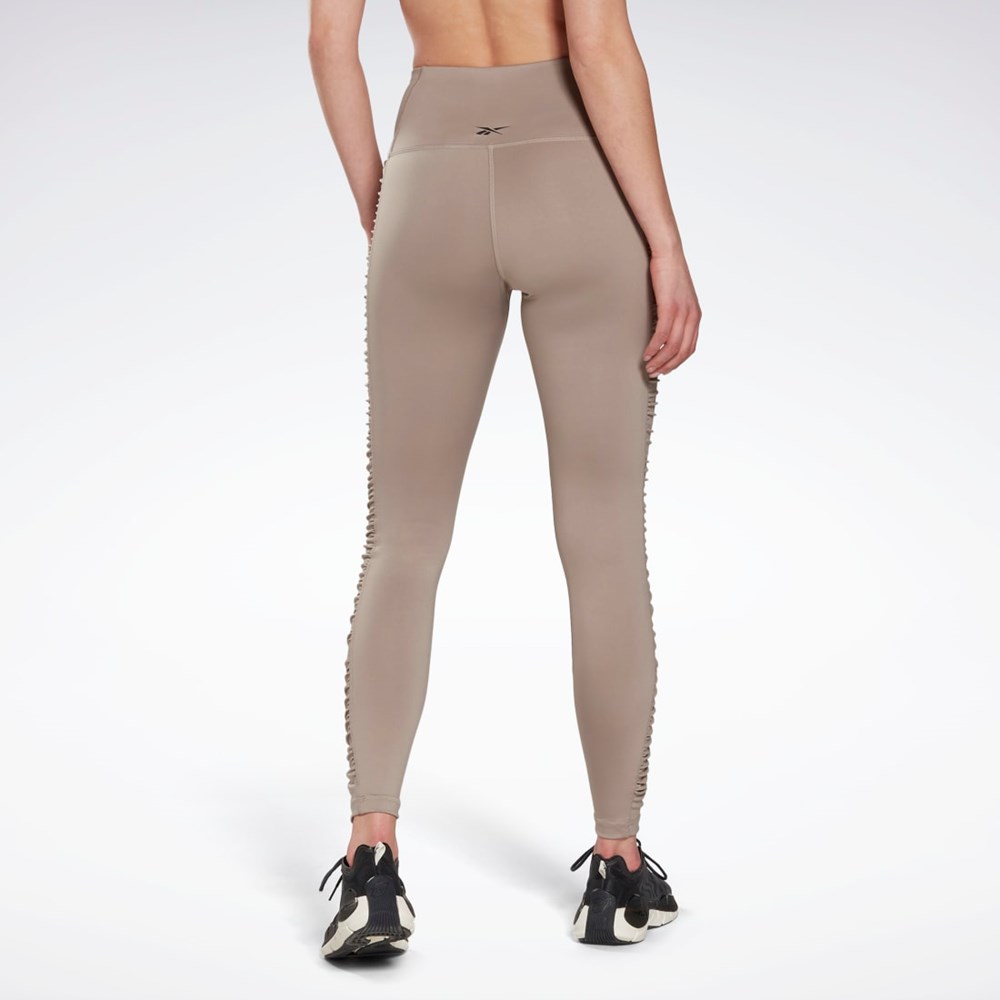 Reebok Bold High-Waisted Ruched Tights Szare | YPSU-51438