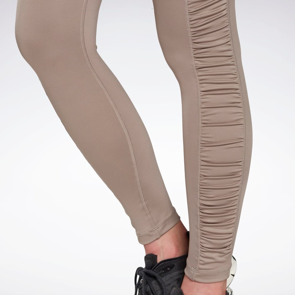 Reebok Bold High-Waisted Ruched Tights Szare | YPSU-51438