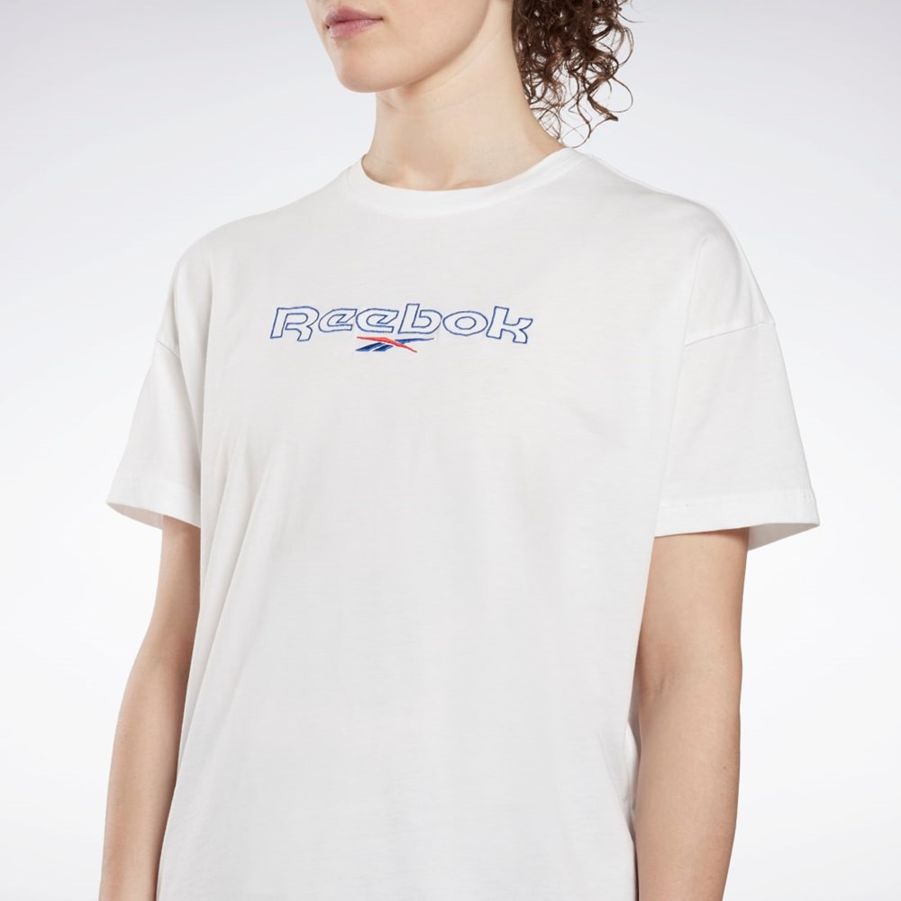 Reebok Brand T-Shirt Białe | NYEA-80947