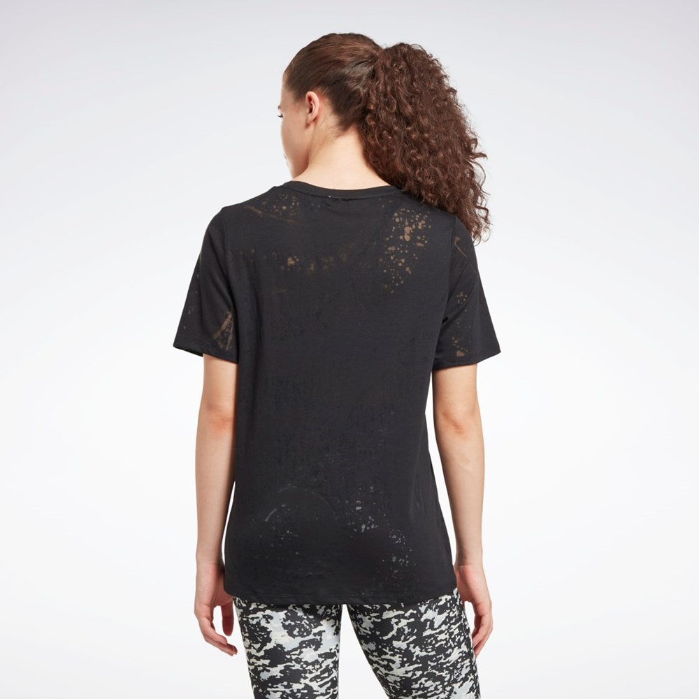 Reebok Burnout T-Shirt Czarne | DHVF-20983