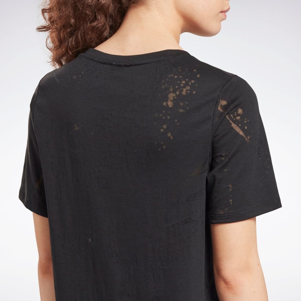 Reebok Burnout T-Shirt Czarne | DHVF-20983