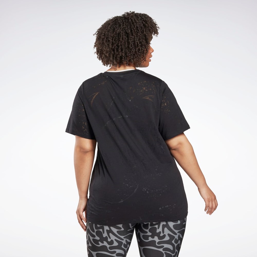 Reebok Burnout T-Shirt (Plus Size) Czarne | IAGC-10245