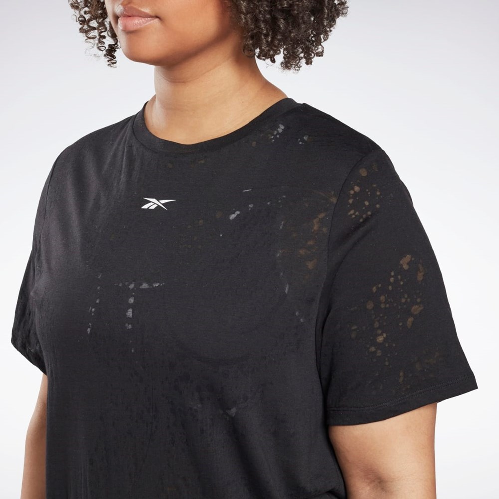 Reebok Burnout T-Shirt (Plus Size) Czarne | IAGC-10245