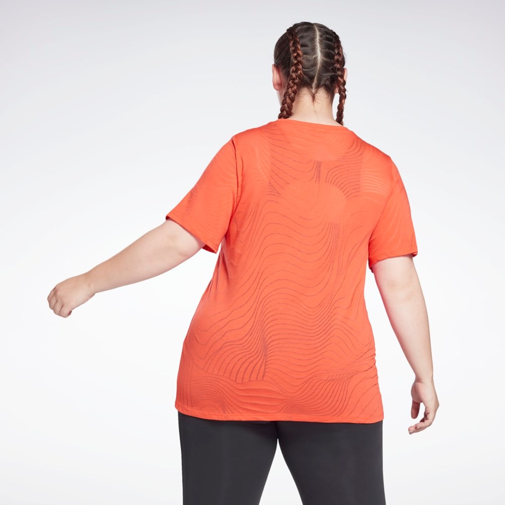 Reebok Burnout T-Shirt (Plus Size) Czerwone | GPUK-02695