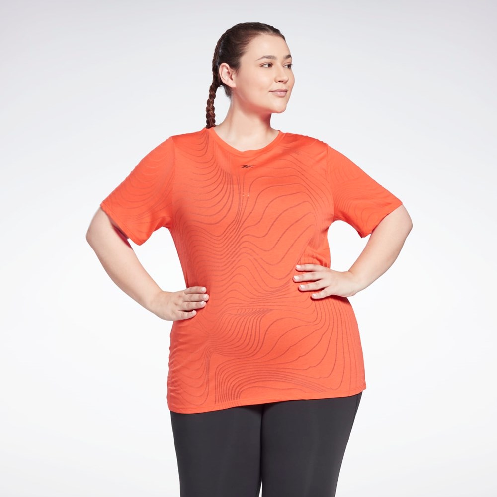 Reebok Burnout T-Shirt (Plus Size) Czerwone | GPUK-02695