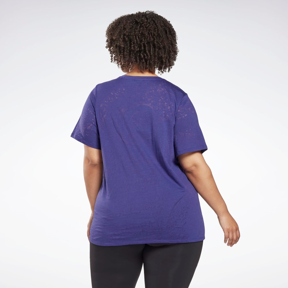 Reebok Burnout T-Shirt (Plus Size) Fioletowe | GKXT-51243