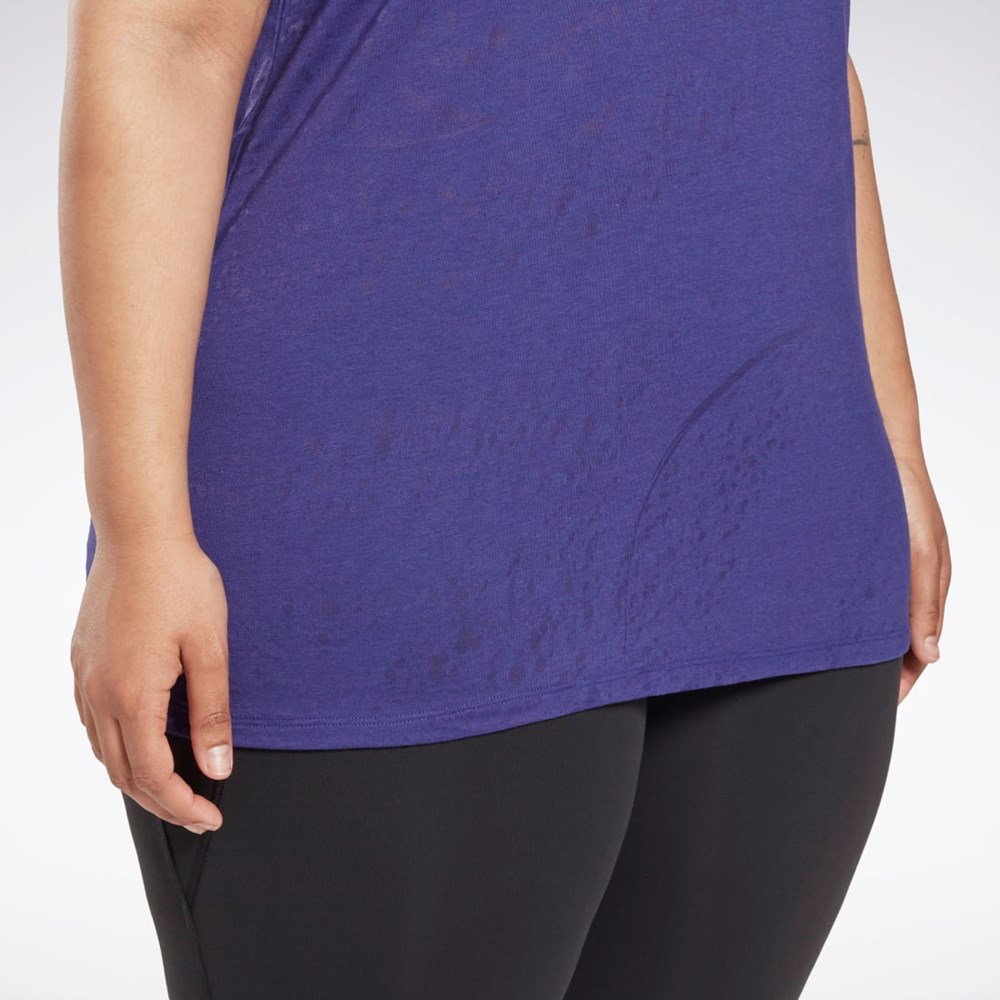 Reebok Burnout T-Shirt (Plus Size) Fioletowe | GKXT-51243