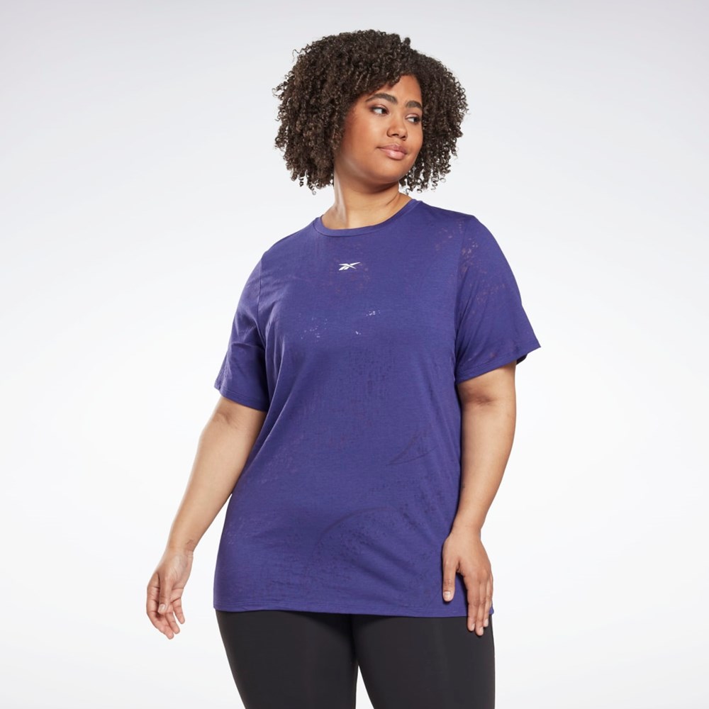 Reebok Burnout T-Shirt (Plus Size) Fioletowe | GKXT-51243