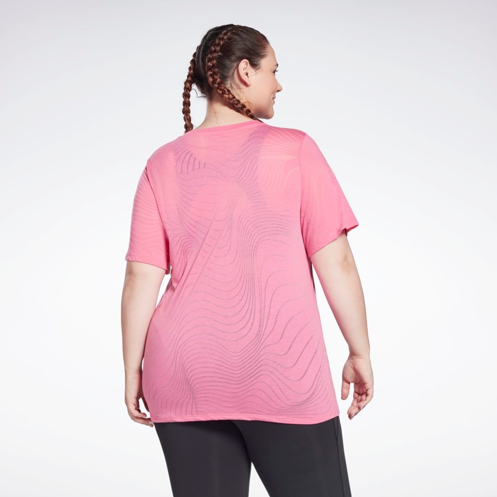 Reebok Burnout T-Shirt (Plus Size) Różowe | JKGT-67921