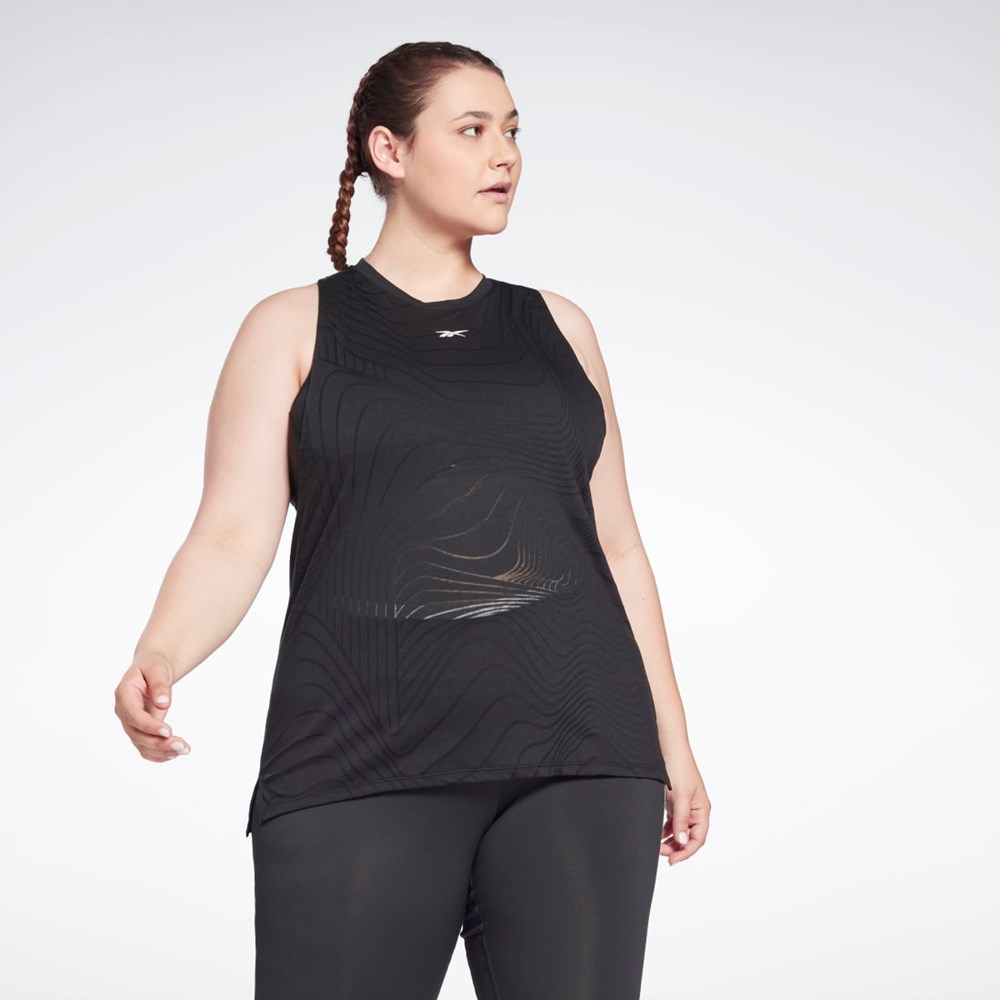 Reebok Burnout Tank Top (Plus Size) Czarne | ANKG-48561